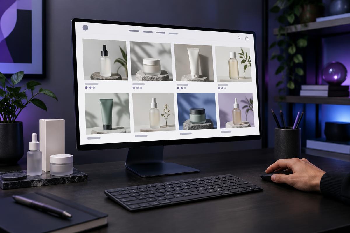 Designer working on an ecommerce storefront